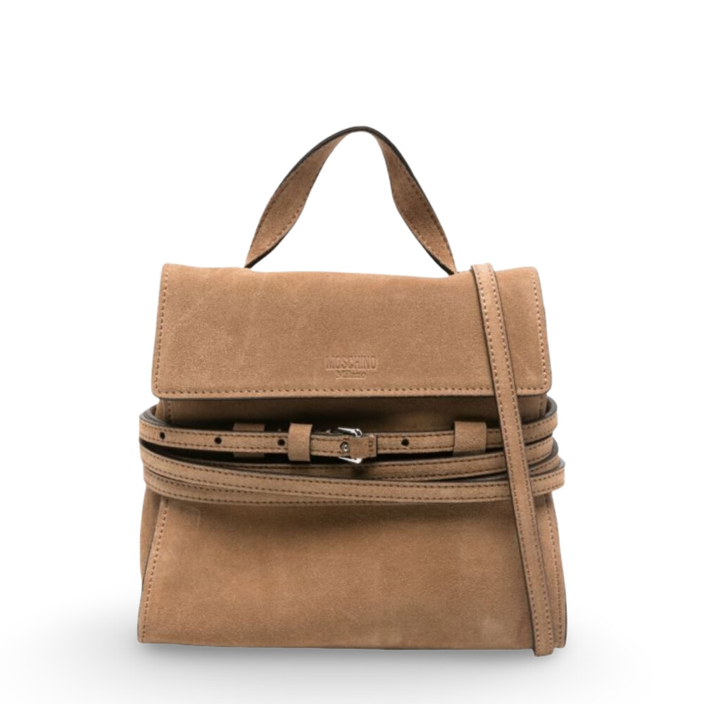 Geantă Moschino Tie Me Small bej 102