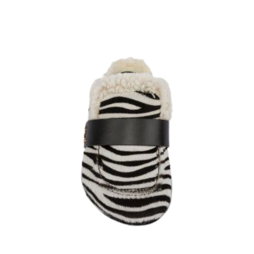 Papuci Zebra Pop din piele de ponei