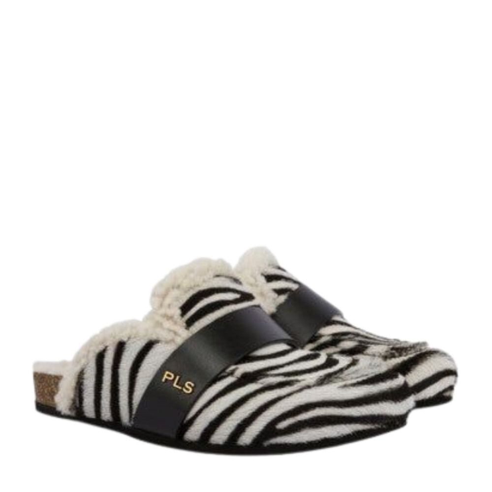 Papuci Zebra Pop din piele de ponei