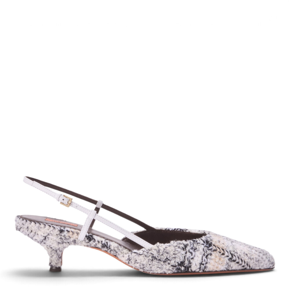 Pantofi slingback cu imprimeu in carouri 202