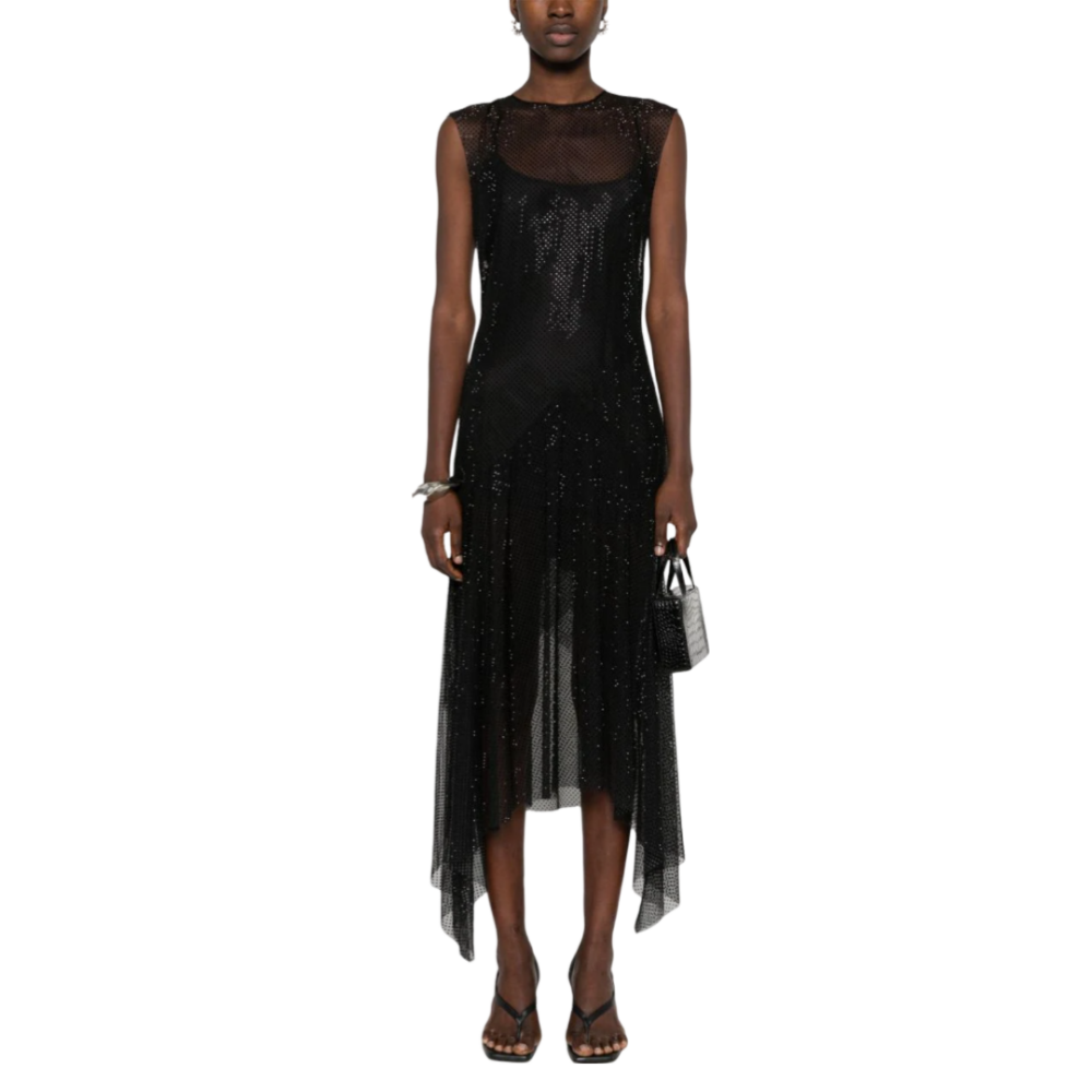 Rochie midi cu strasuri aplicate