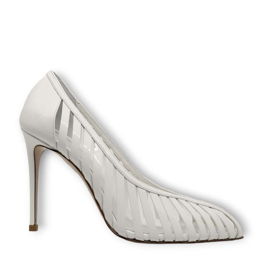 Pantofi Cage albi