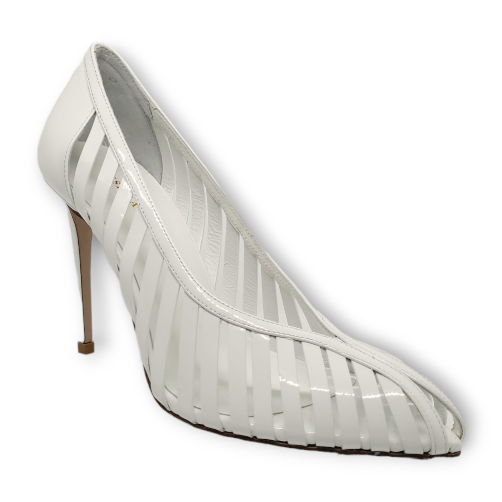 Pantofi Cage albi