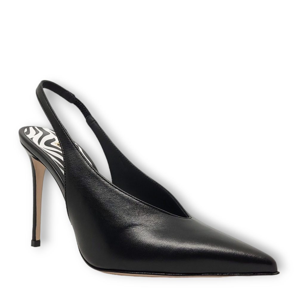 Pantofi Zebra Slingback negri