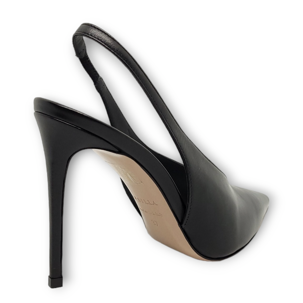 Pantofi Zebra Slingback negri