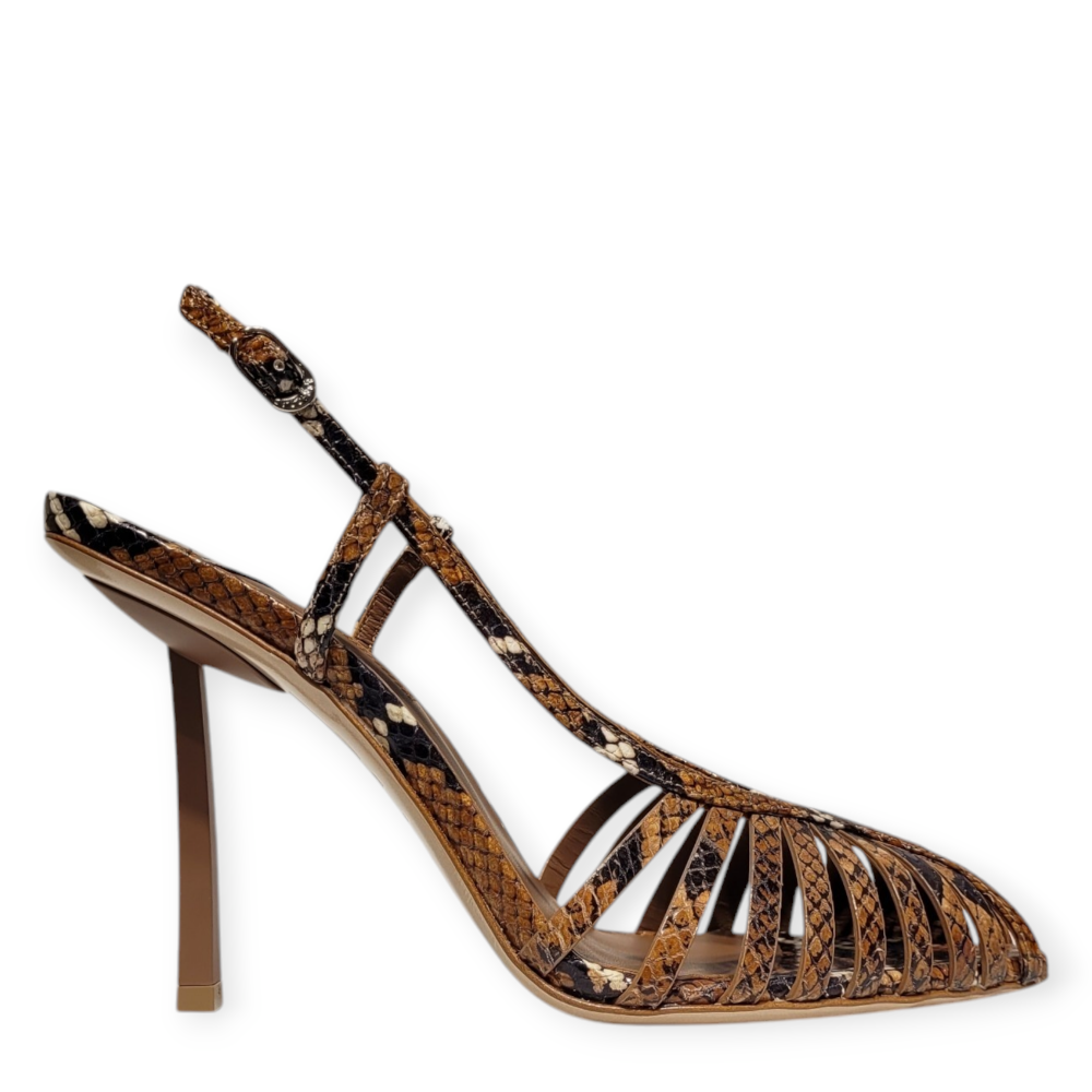 Pantofi Cage Slingback print piton 101