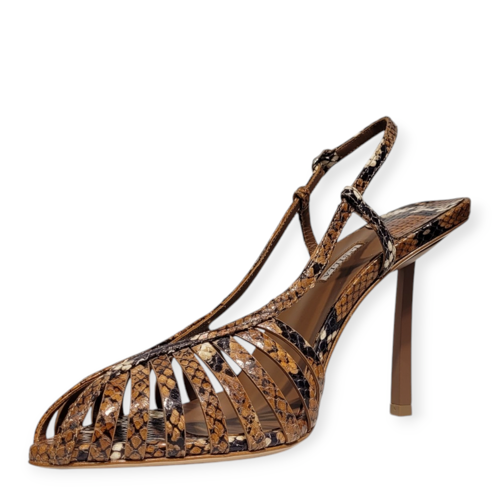 Pantofi Cage Slingback print piton 101