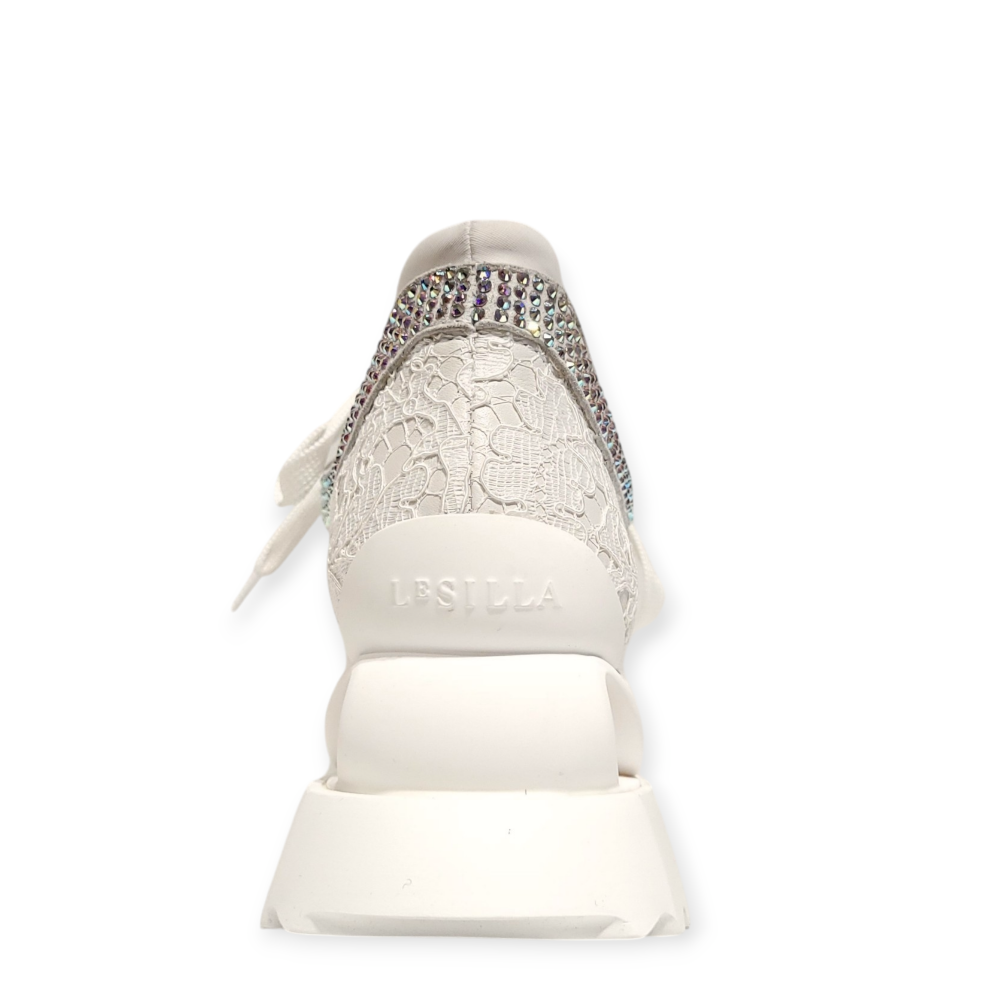 Sneakers Claire Wave albi cu aplicatii cristale 25