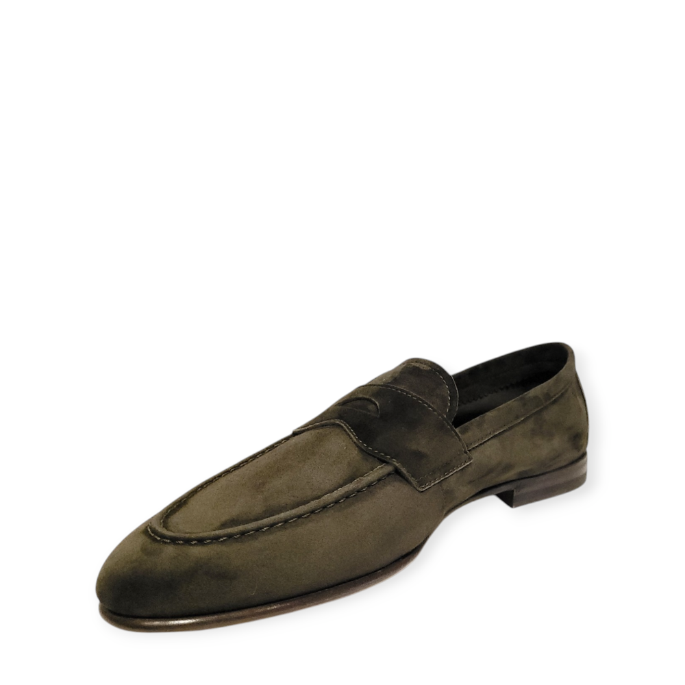 Loafers khaki 75401 din piele intoarsa 105