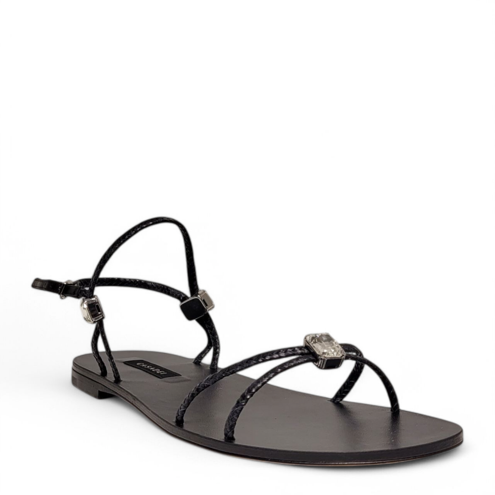 Sandale negre  cu detalii cristale 105
