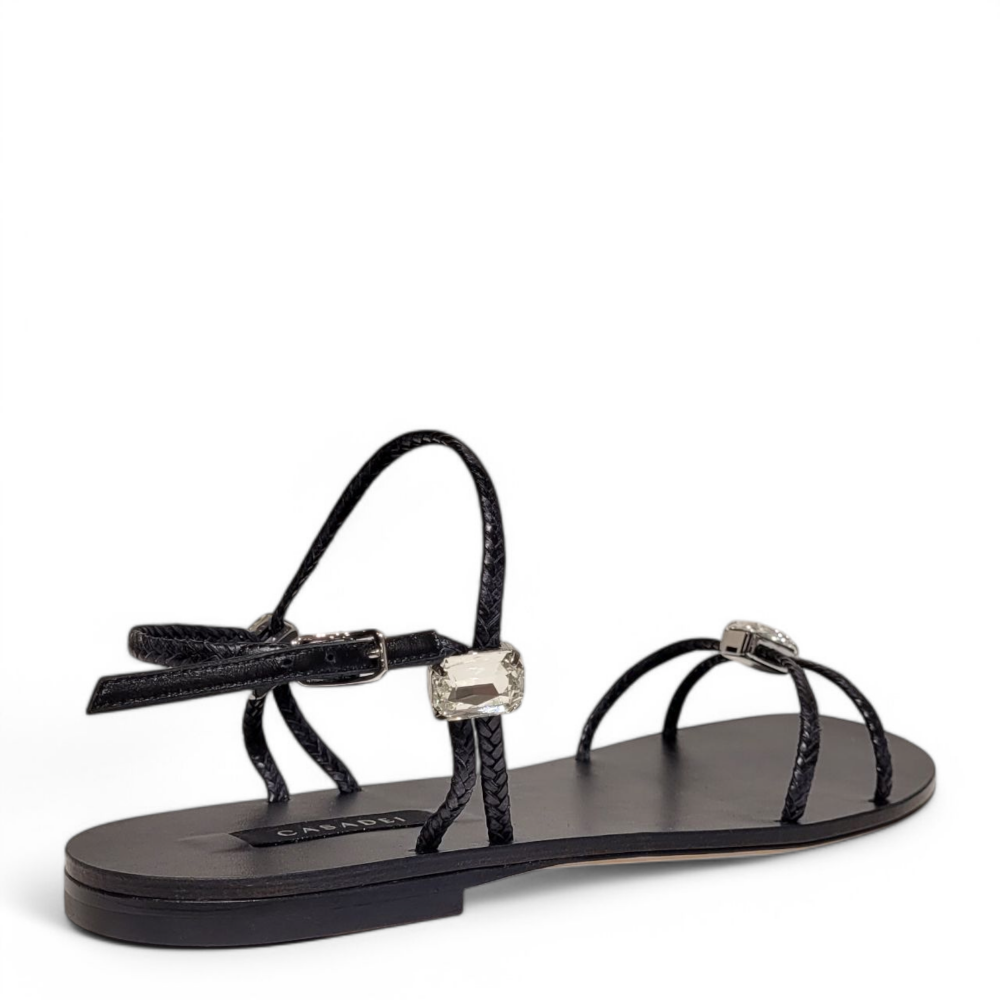 Sandale negre  cu detalii cristale 105