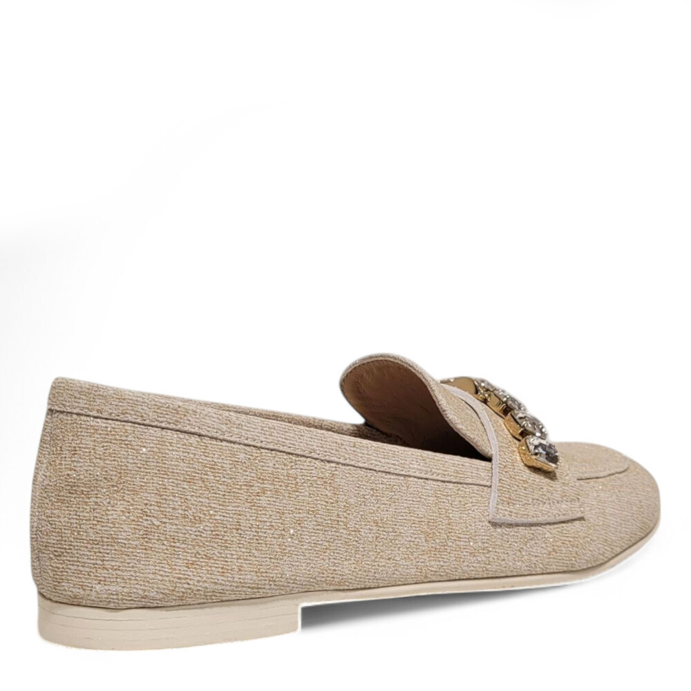 Loafers bej cu cristale 105