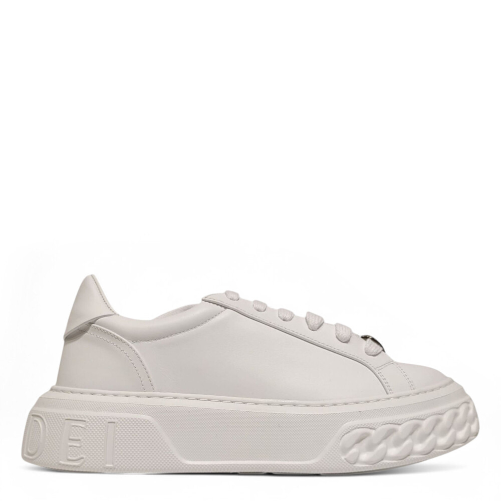 Sneakers Off Road albi cu detaliu cristale 105