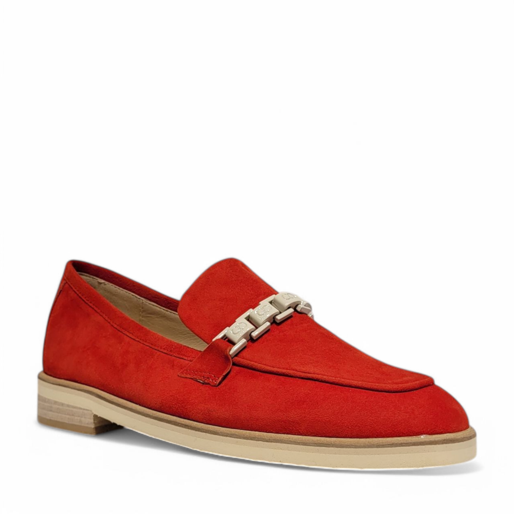 Loafers rosii din piele intoarsa 105
