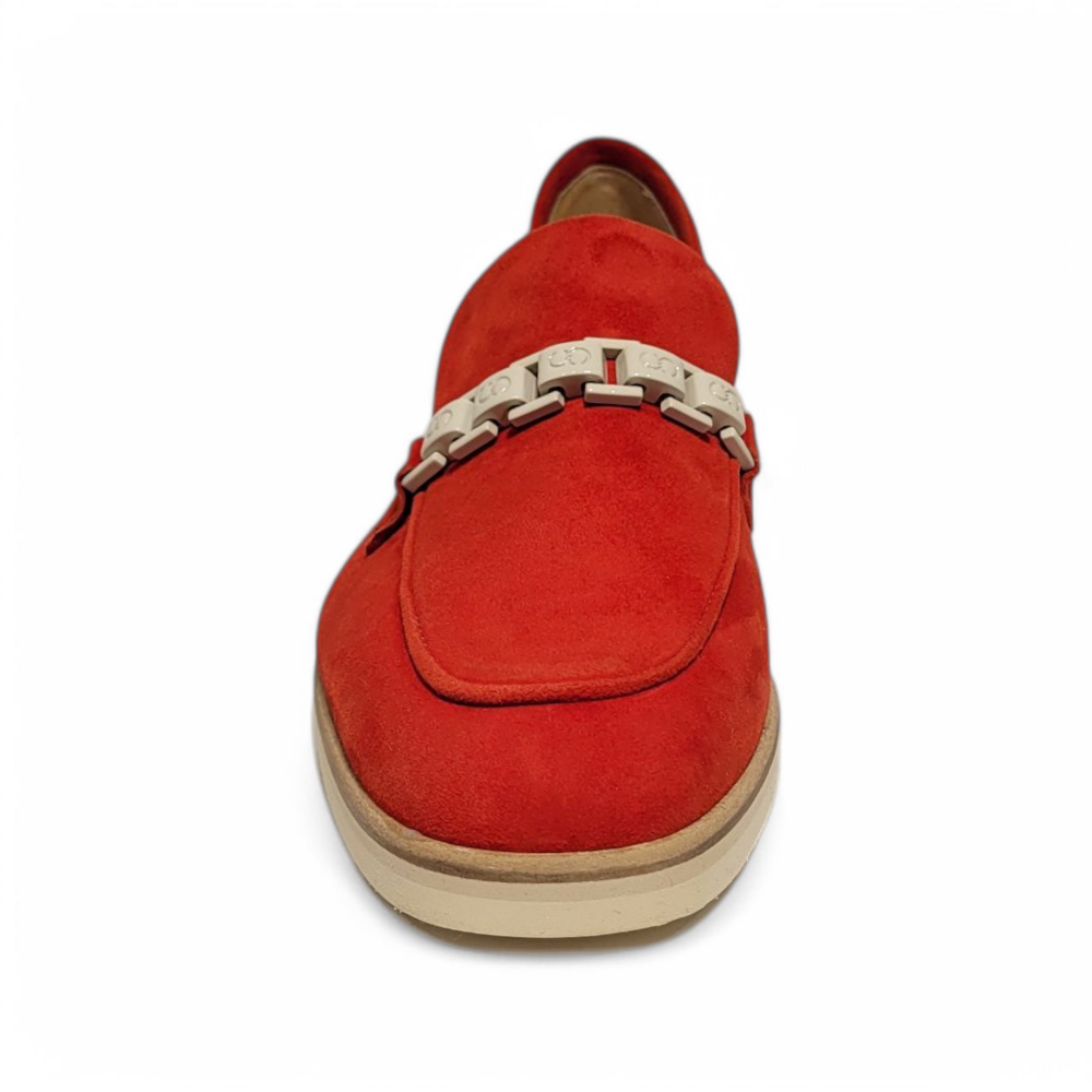Loafers rosii din piele intoarsa 105