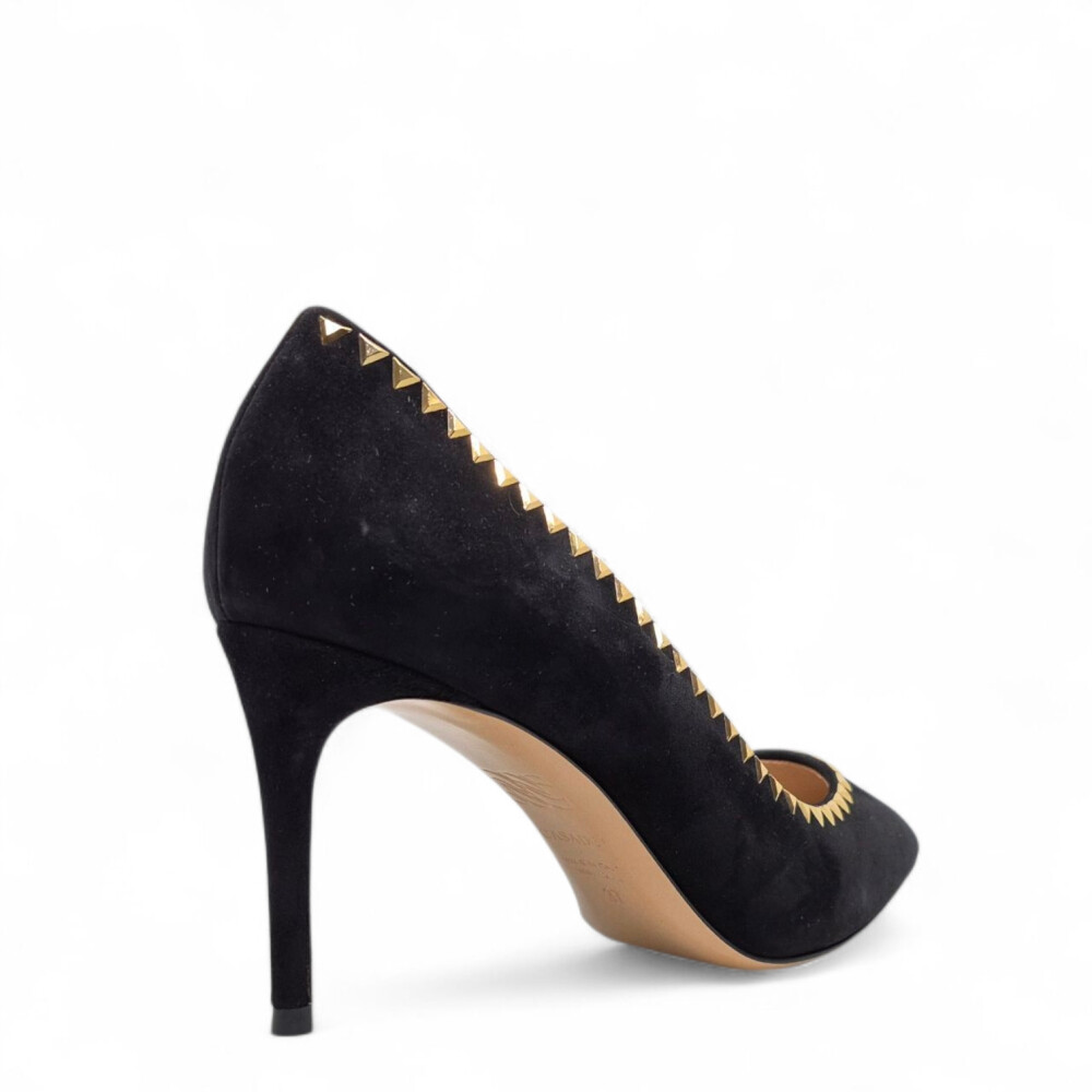 Pantofi negri din piele intoarsa 205