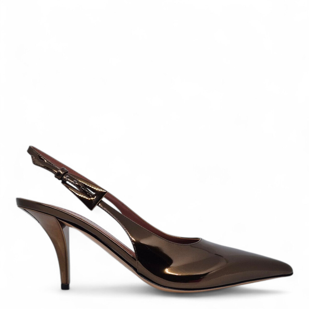 Pantofi slingback verzi din piele naturala 205