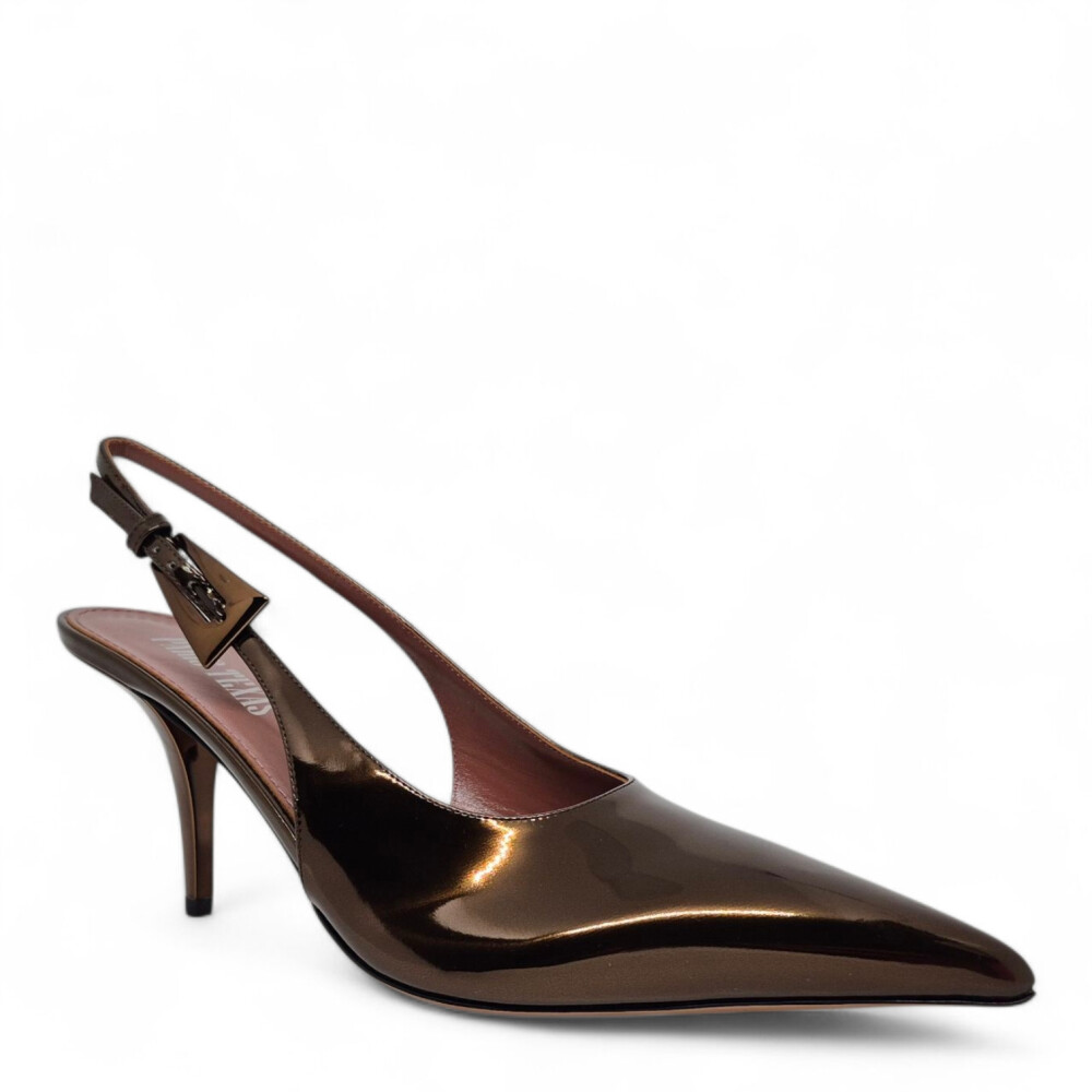 Pantofi slingback verzi din piele naturala 205