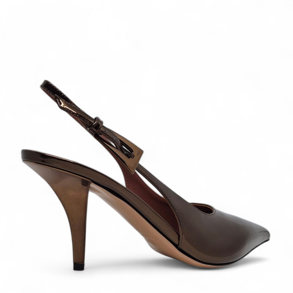 Pantofi slingback verzi din piele naturala 205