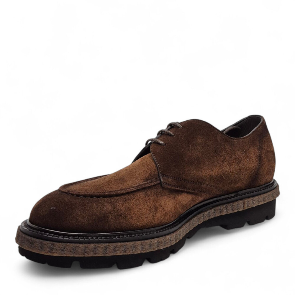 Pantofi derby maro din piele intoarsa 252U029.1 205