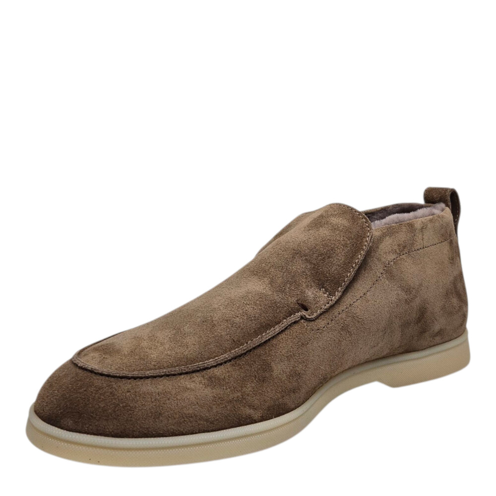 Loafers maro Felix din piele intoarsa cu blană 205