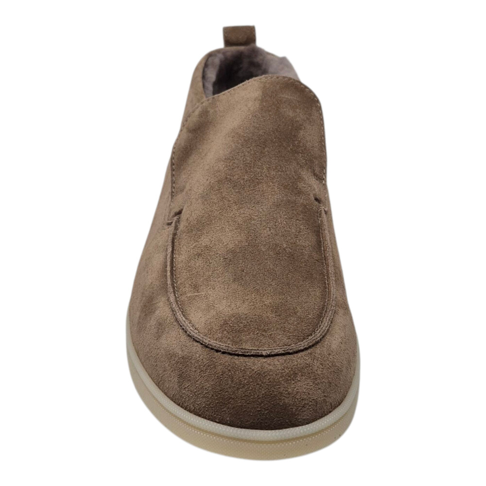Loafers maro Felix din piele intoarsa cu blană 205