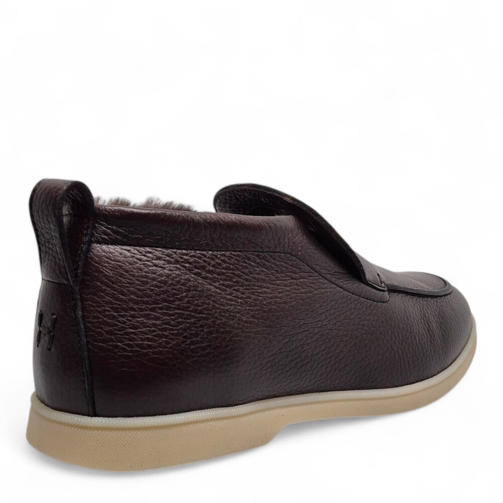 Loafers maro Felix din piele cu blană 205