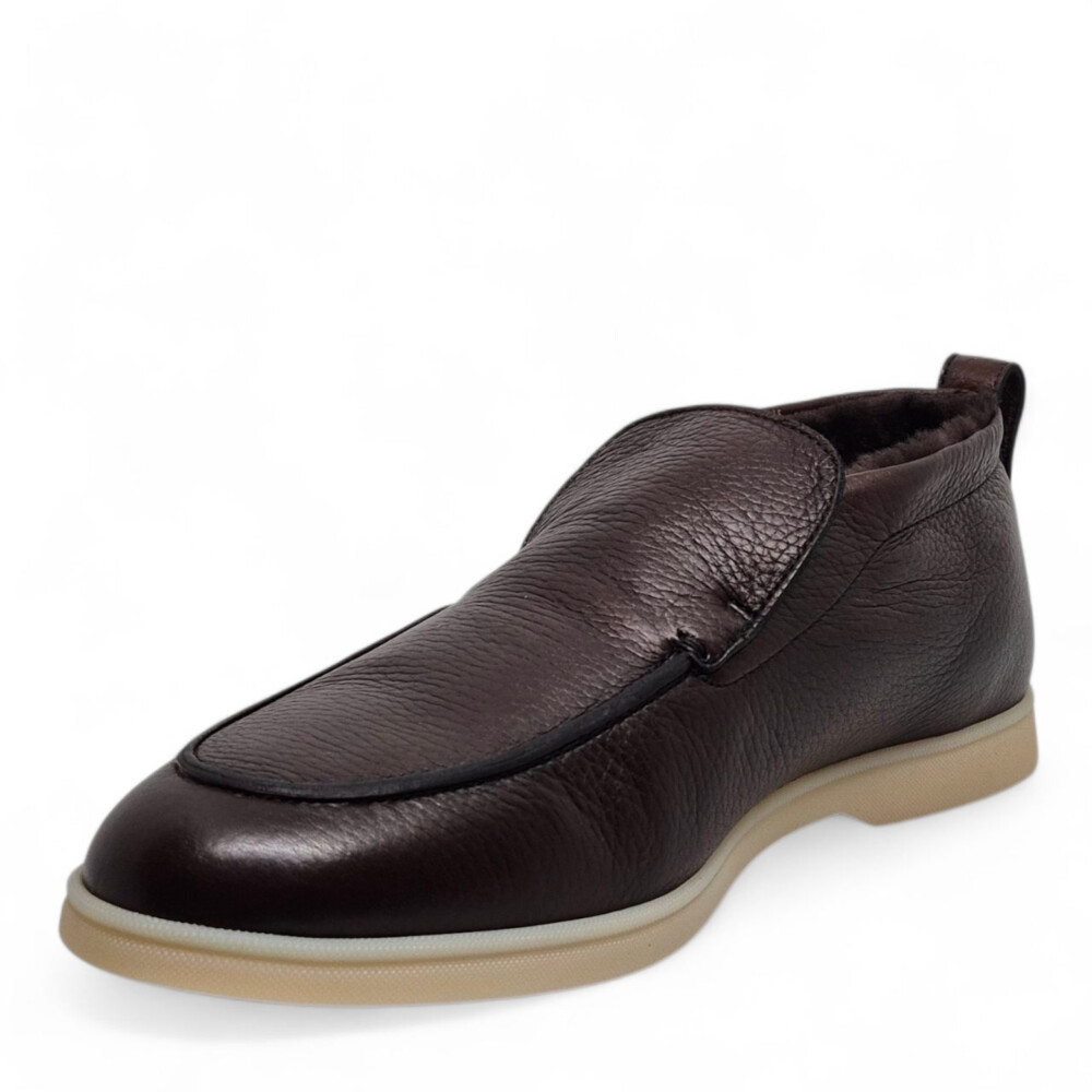 Loafers maro Felix din piele cu blană 205