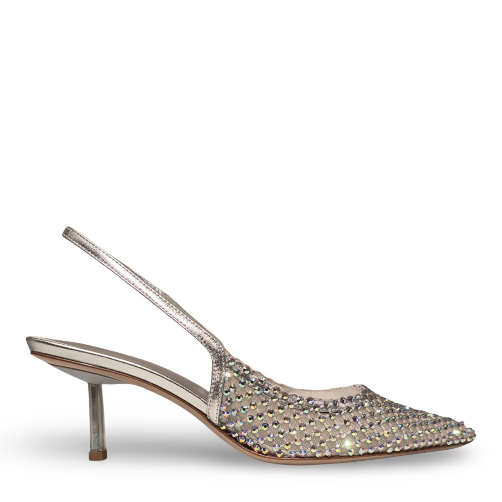 Pantofi Gilda slingback argintii 102