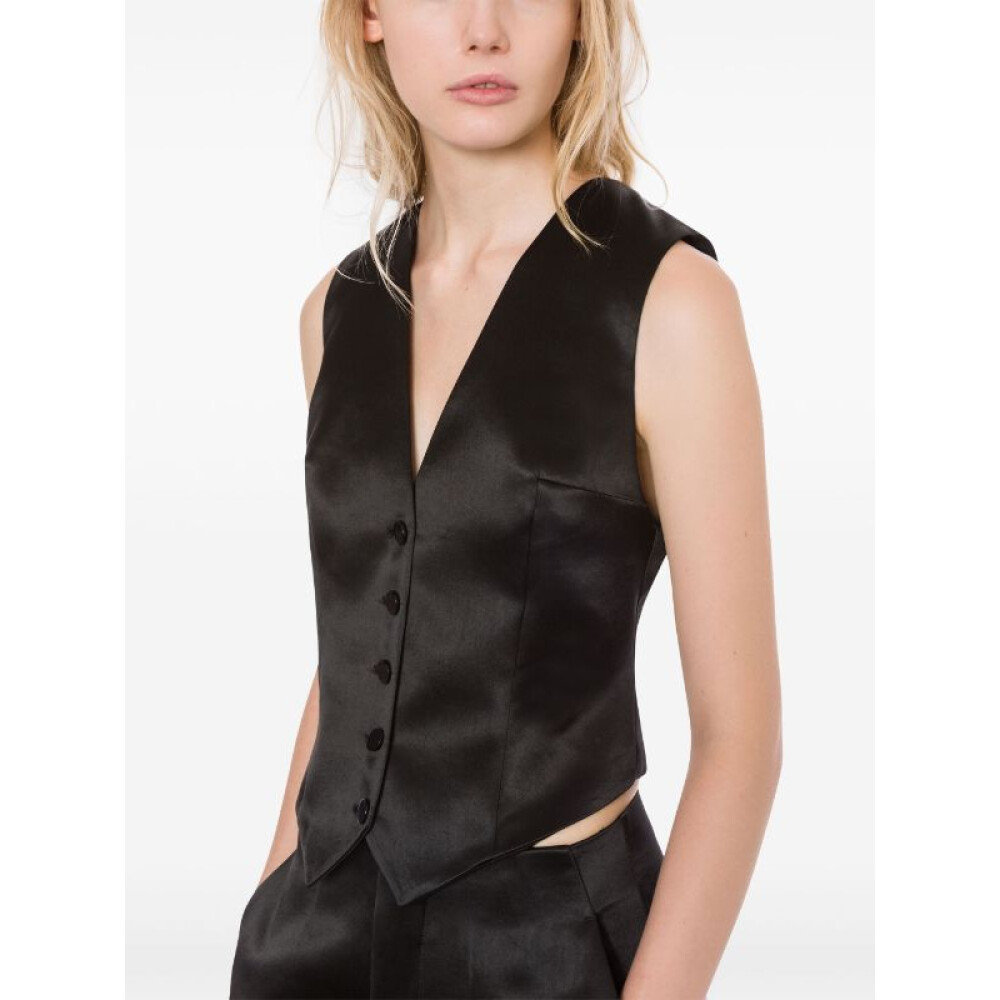 Vestă din satin negru 25