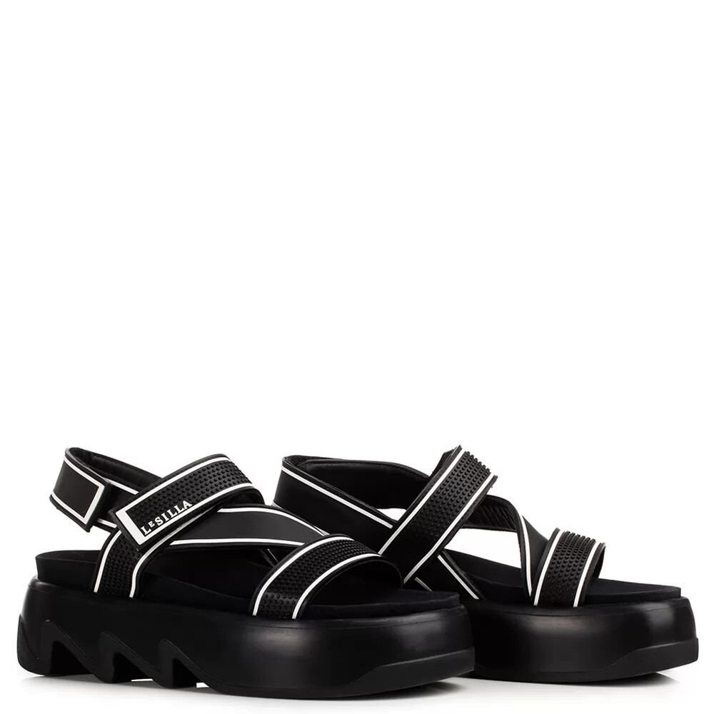 Sandale Poolside negre cu bareta