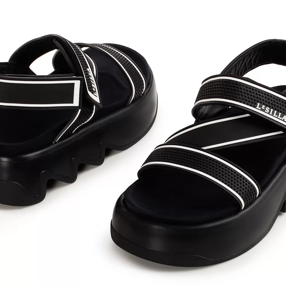 Sandale Poolside negre cu bareta