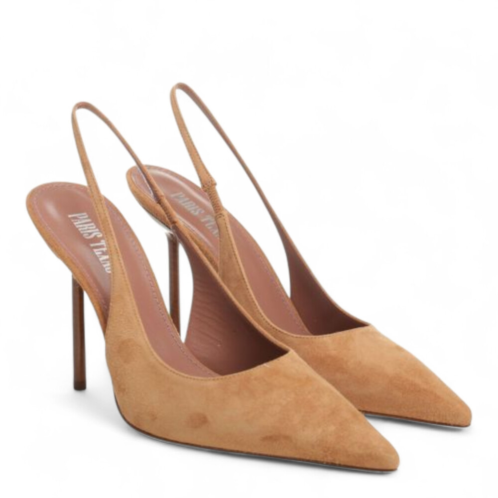Pantofi slingback Lidia maro din piele naturala 205