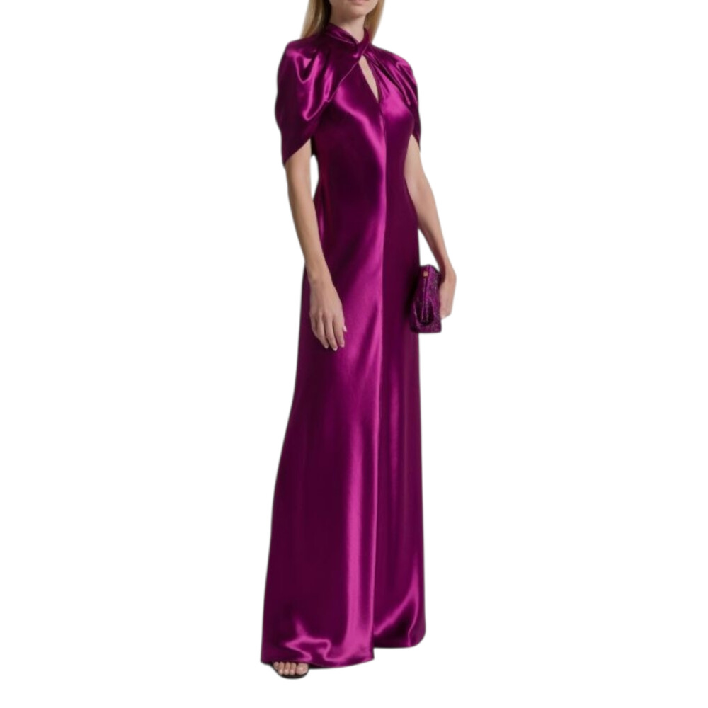 Rochie lunga violet cu spate deschis 301