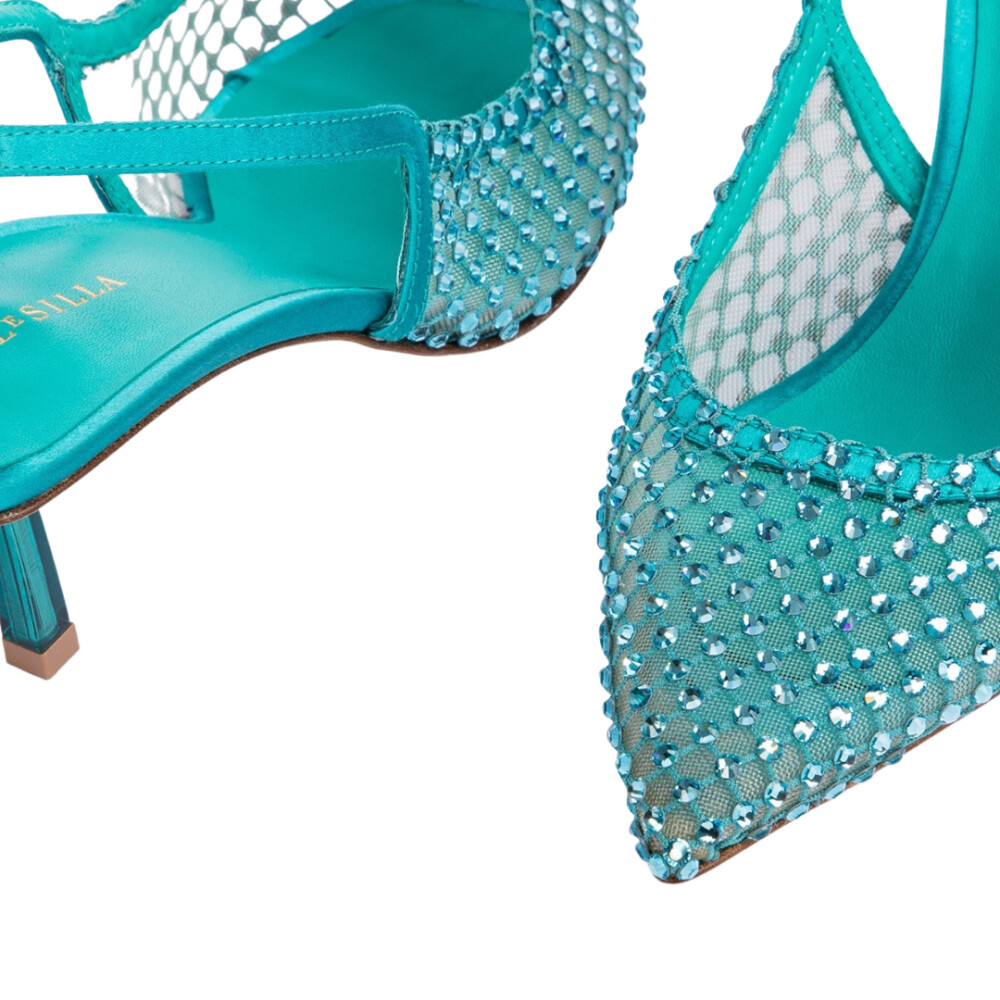 Pantofi turcoaz Gilda slingback