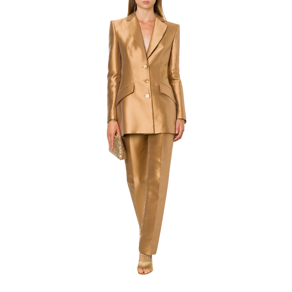 Pantaloni Mikado caramel