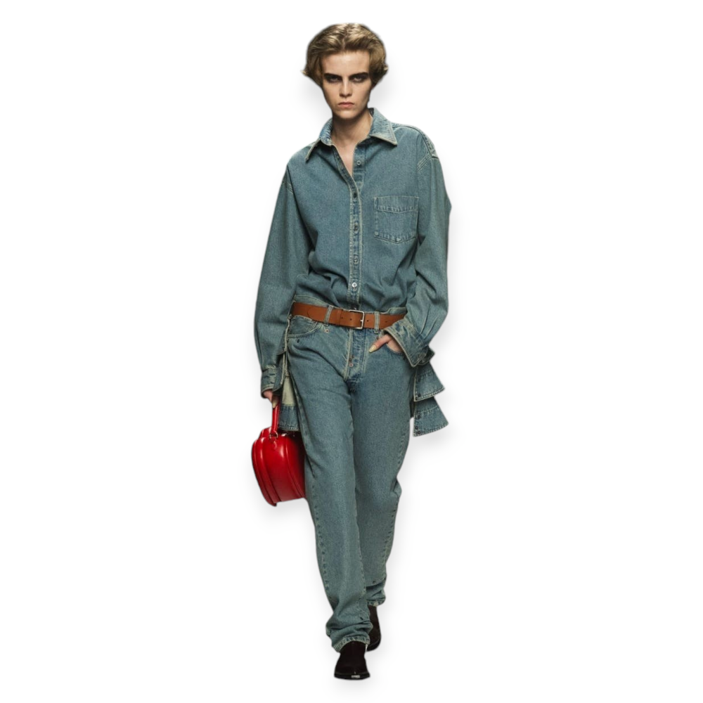 Pantaloni din denim bleu