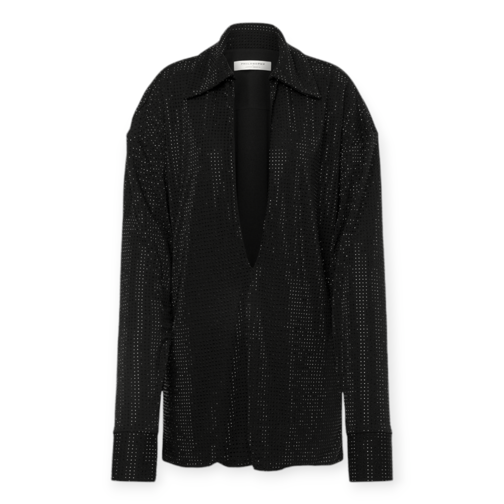 Bluza din jerseu cu strasuri