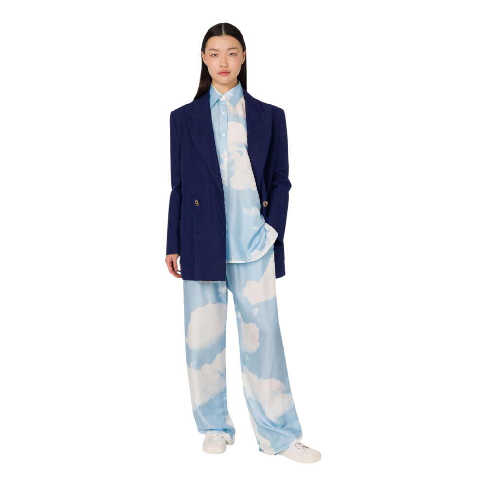 Pantaloni din twill de mătase Archive Clouds 205