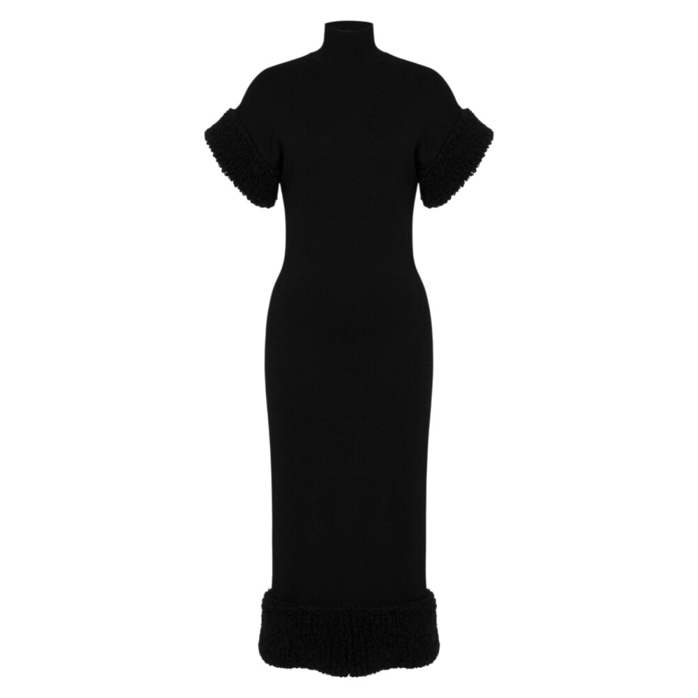 Rochie neagra din amestec de lână 205