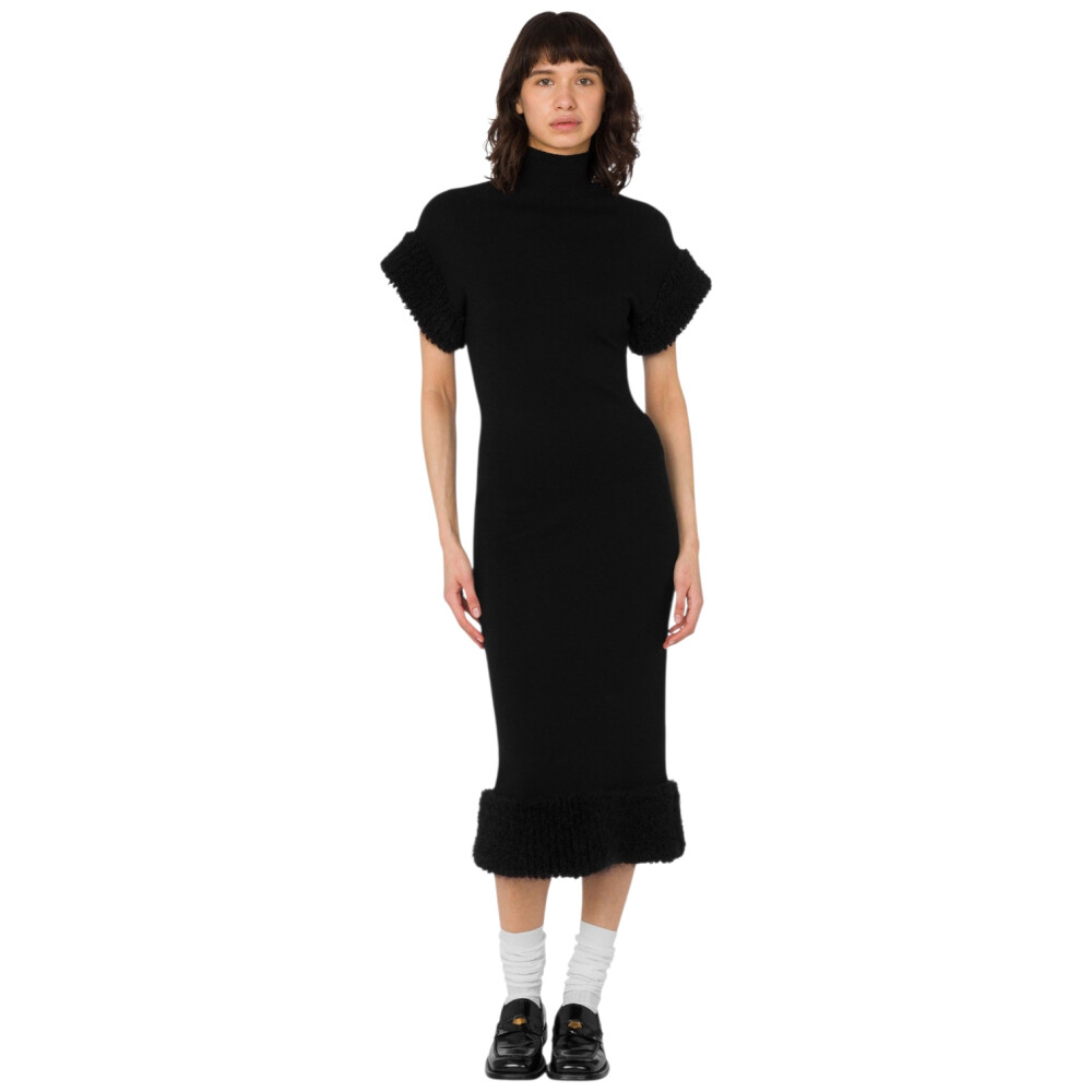 Rochie neagra din amestec de lână 205