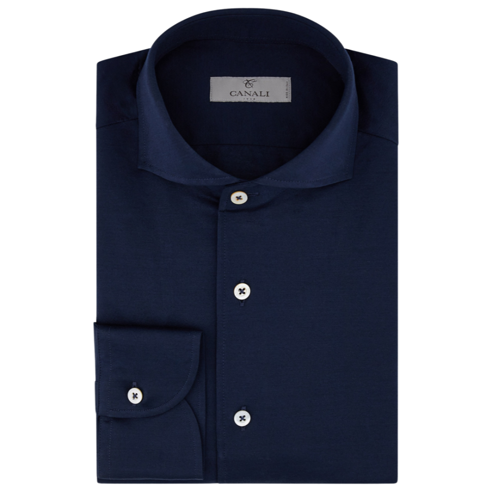 Cămașă slim-fit din bumbac bleumarin