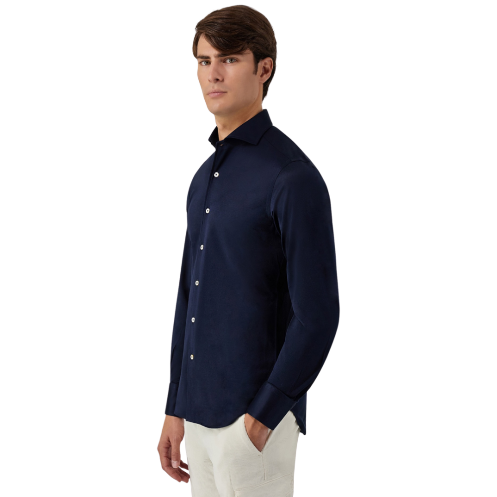 Cămașă slim-fit din bumbac bleumarin
