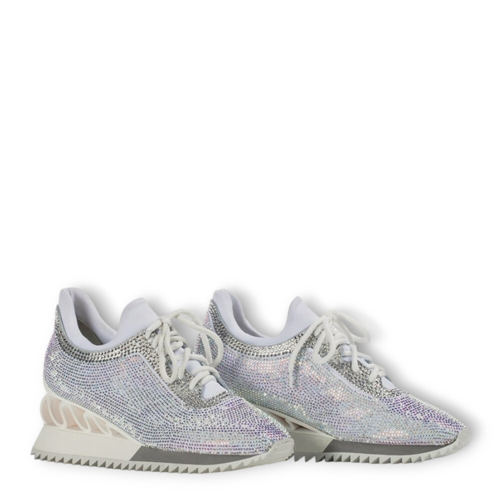 Sneakers Reiko Wave albi cu aplicatii cristale