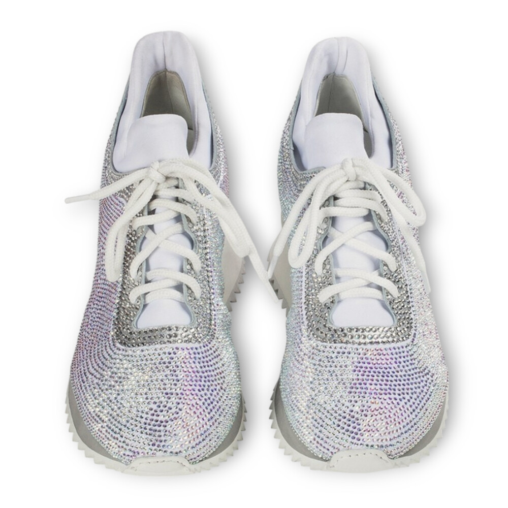 Sneakers Reiko Wave albi cu aplicatii cristale