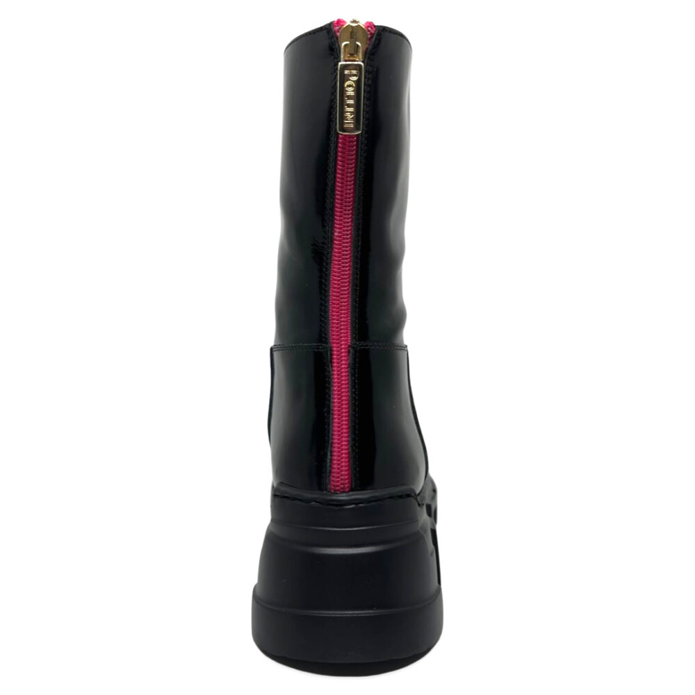 Ghete negre cu detaliu fuchsia