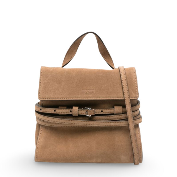 Geantă Moschino Tie Me Small bej 102