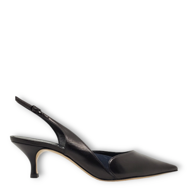 Pantofi sling-back negri Minorca