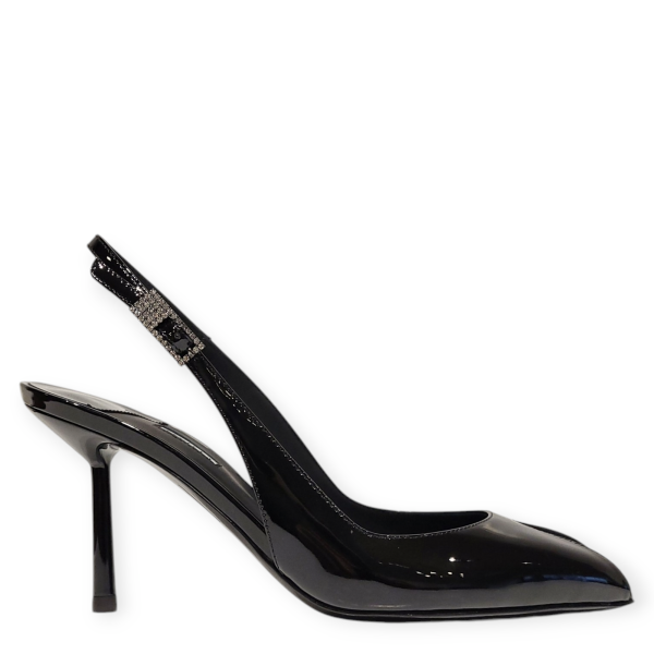 Pantofi Clivage slingback negri cu decupaj 25