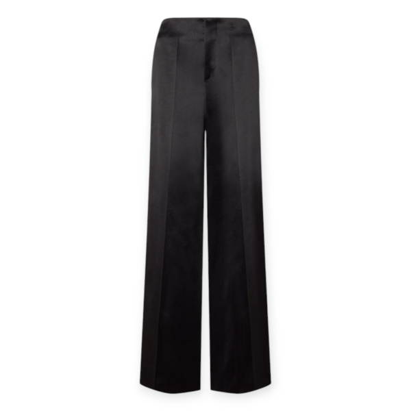 Pantaloni drepti din satin negru 25
